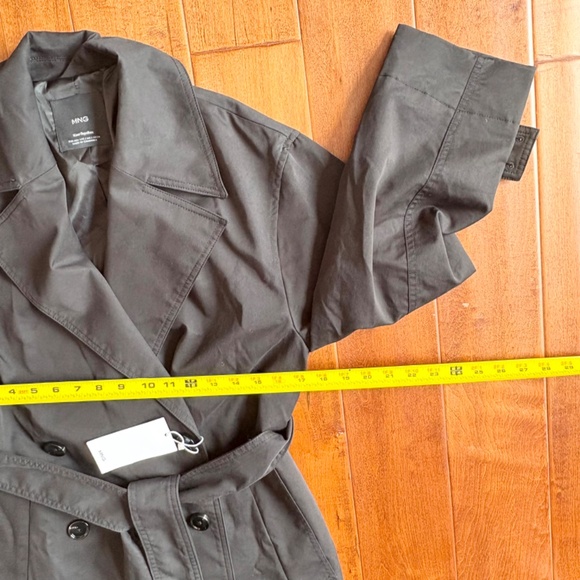 NWT MNG Water Repellent Oversized Double Breasted Trench Coat Womens XXS Black - Picture 13 of 14